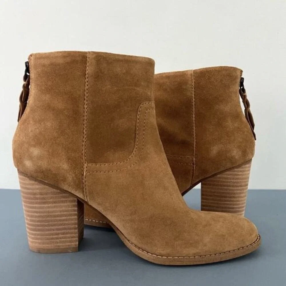 Splendid‎ Hila Suede Sand Tan Block Heel Ankle Boots